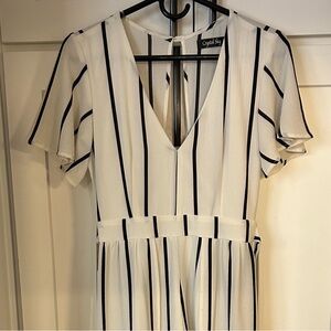 Crystal Sky White Striped Jumpsuit
